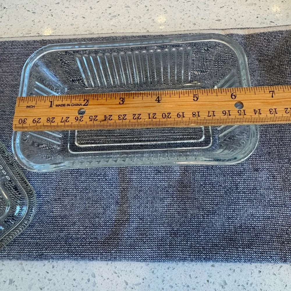 Pasabahce Ribbed Glass Refrigerator Dish – EUC